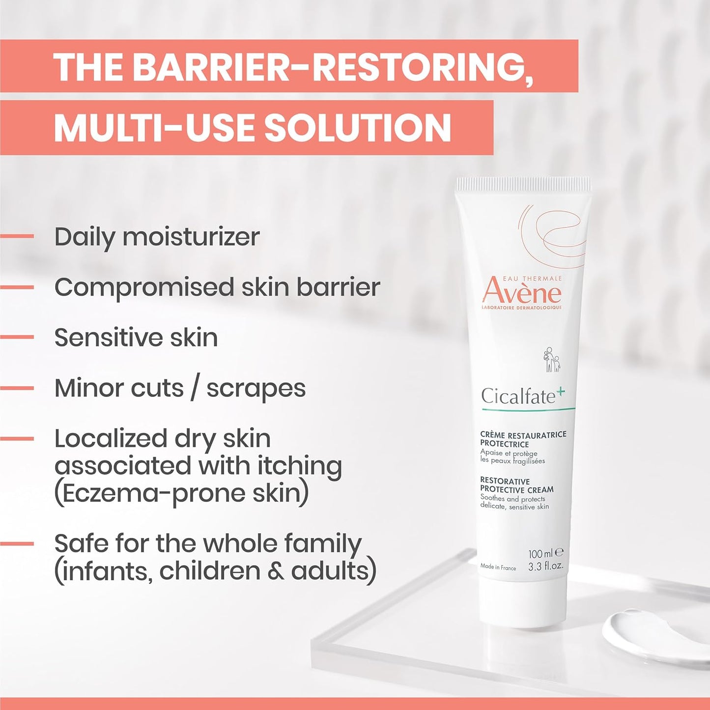 Avène Cicalfate+ Restorative Protective Cream - Face Moisturizer for Sensitive Skin | Safe for All Ages