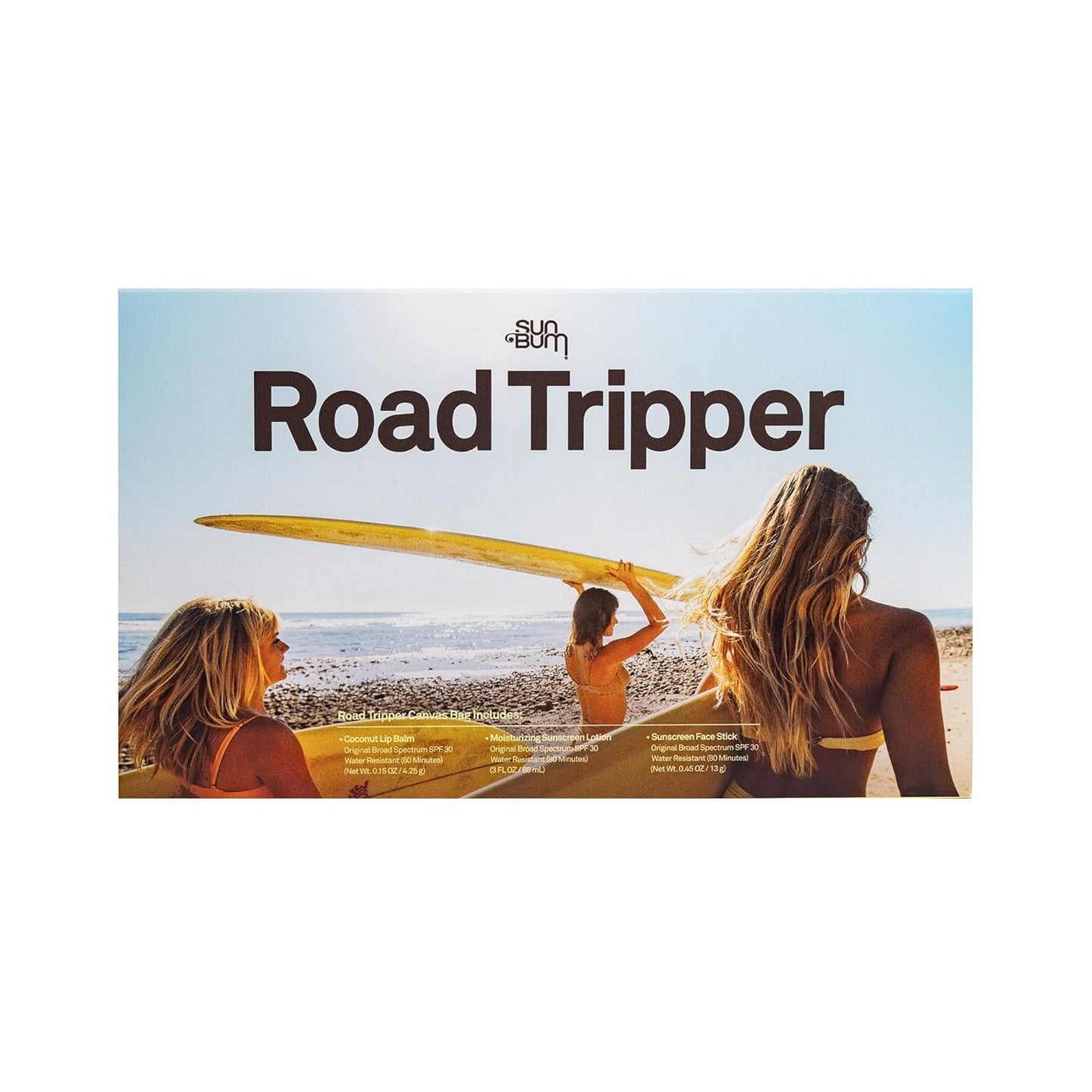 Sun Bum Road Tripper - Travel-Sized Sun Care Pack with SPF 30 Sunscreen Lotion, Face Stick & Lip Balm - TSA Friendly