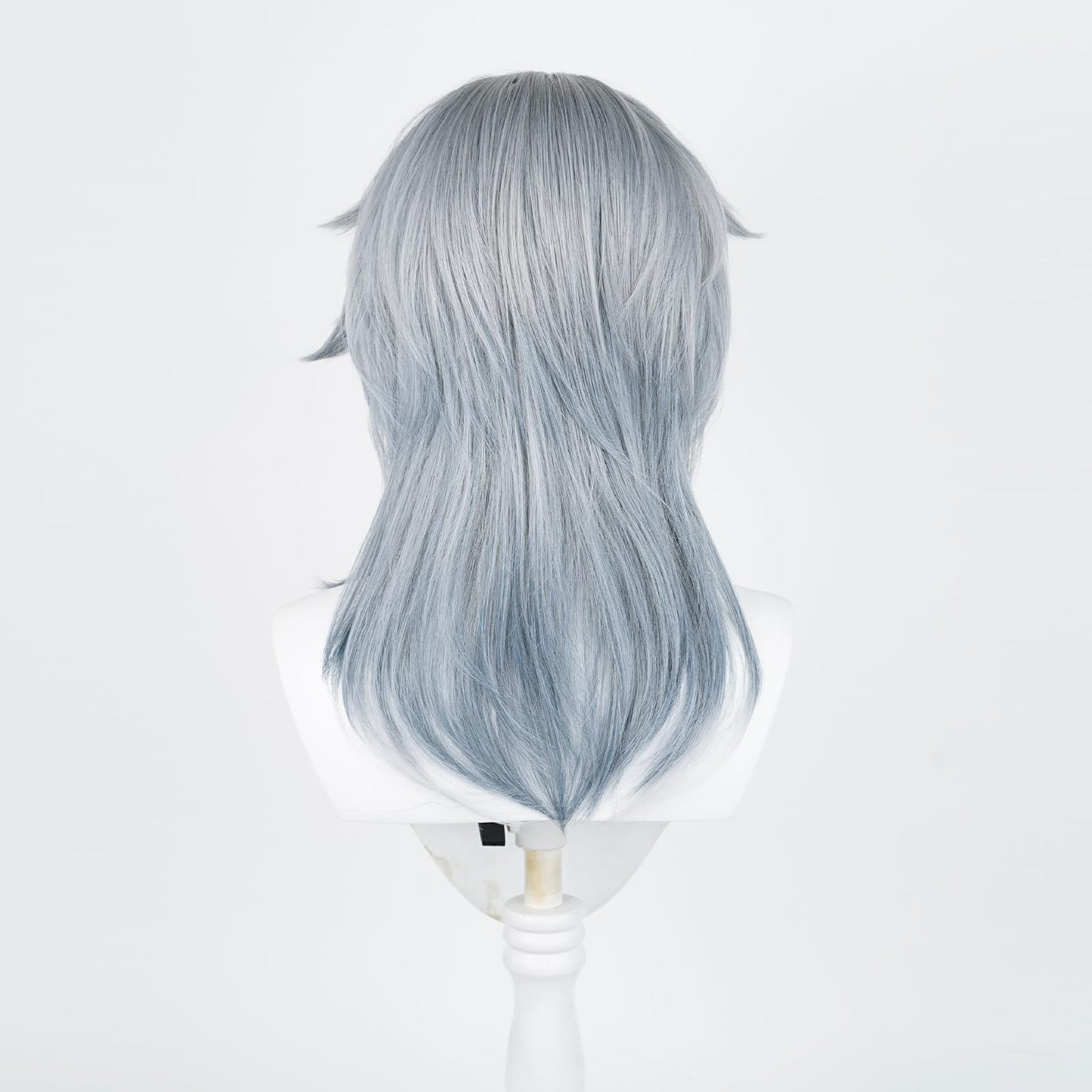 XiongXiongLe Honkai Star Rail Sunday Wig Middle Long Straight Grey Gradient Blue Hair Wigs for Adult Men Cos Anime Game Party Halloween Christmas Comic(Sunday)