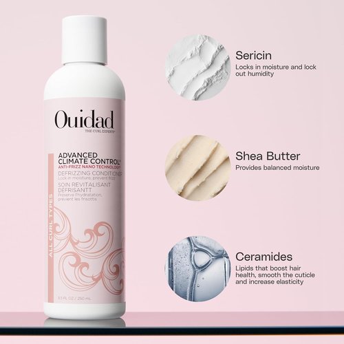 Ouidad Advanced Climate Control Heat & Humidity Styling Kit, Anti Frizz Curly Hair Products to Lock in Moisture & Block Humidity, Flexible, Long-Lasting Hold, No Parabens & Sulfates
