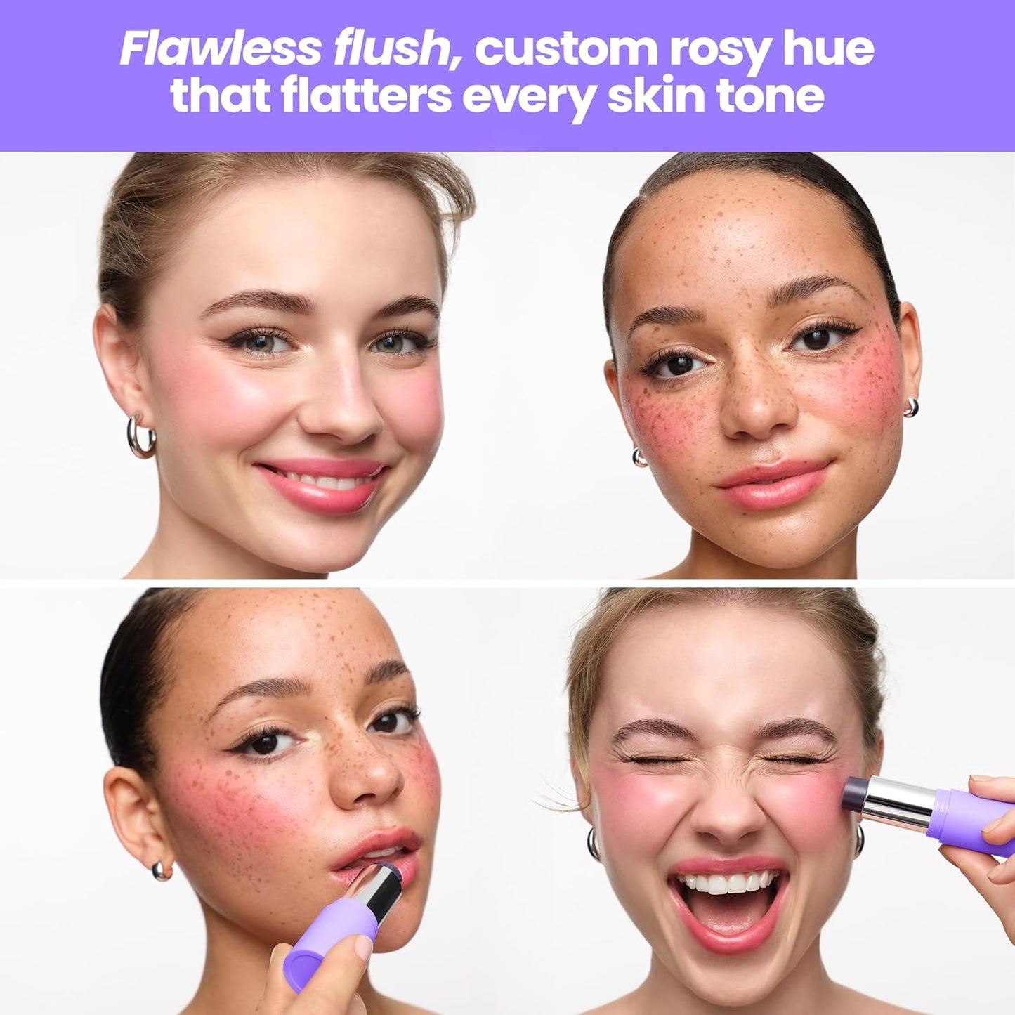 Wonderskin Cream Blush Stick - pH-Activated Multi-Use Blush for Cheeks & Lips | Cooling Color-Adjusting Formula