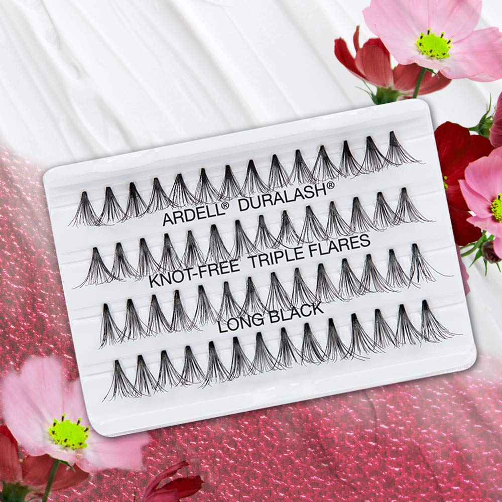 Ardell False Eyelashes Triple Individuals Knot-Free Long Black 4 Pack