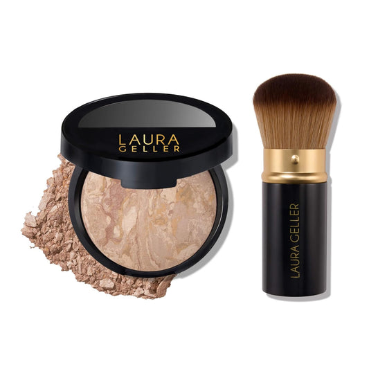 Laura Geller New York Baked Balance-N-Brighten Foundation - Flawless Finish with Kabuki Brush | Fair Shade