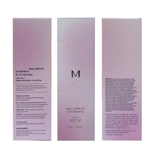 PRIMING WATER, Long-Lasting, Hydrating, and lightness Coverage for m.i.s.s.h.a M 시그니처 Real Complete BB Cream EX, 1.58fl.oz. (No.21, bright beige)