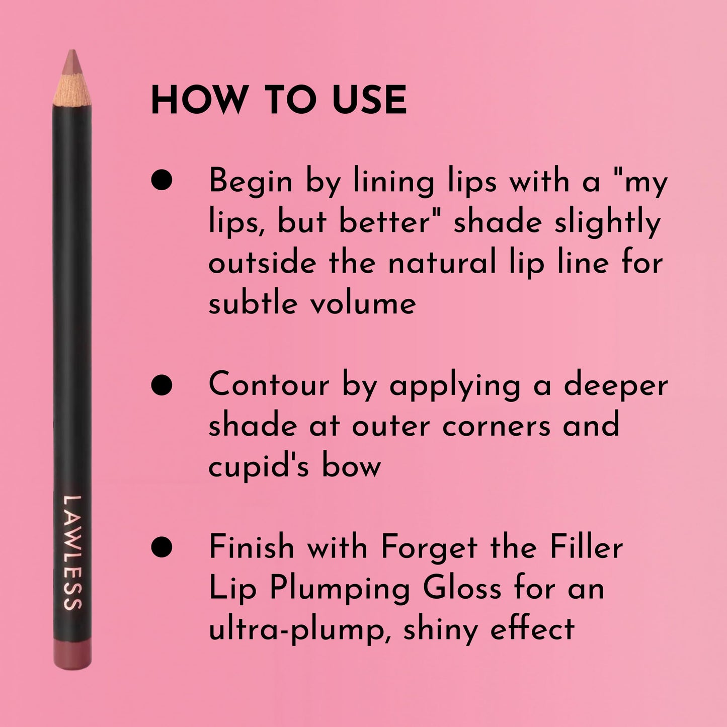 Lawless Women's Forget the Filler Definer Liner, Honey Rose, Pink, 0.04 Ounce