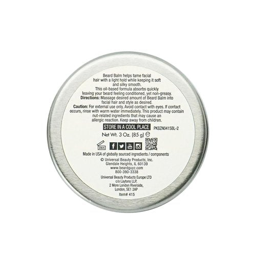 Beard Guyz Beard Balm - Nourishing Conditioner & Styler for Men | Softens & Tames Facial Hair, 3 oz