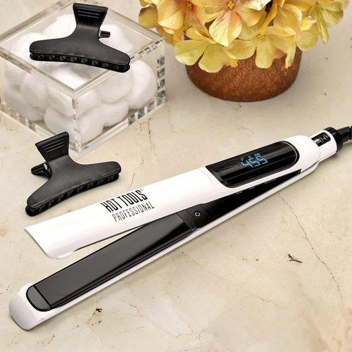 Hot Tools Pro Artist Nano Ceramic Hair Straightener - Achieve Smooth, Straight Hair (1 Inch)