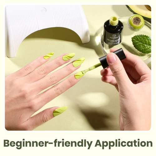 Beetles Green Gel Nail Polish - Fresh Pistachio 15ML/0.51Fl Oz, Light Green Gel Nail Polish, Neon Lime Color Soak Off UV LED Lamp Pastel Nails Art, Manicure Salon DIY Spring Day Nails