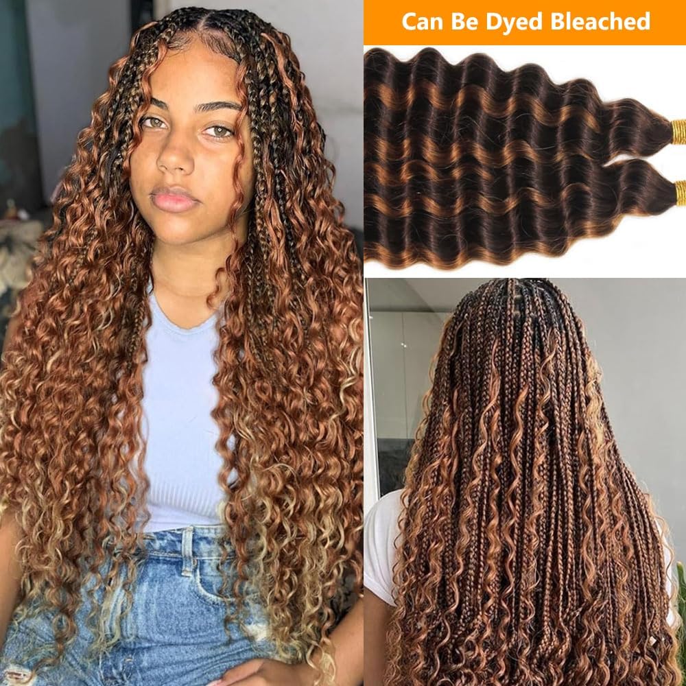 QTHAIR 14A Deep Wave Bulk Human Hair For Braiding No Weft (18", 1)100% Unprocessed Brazilian Deep Wave Human Hair Virgin Hair Extensions