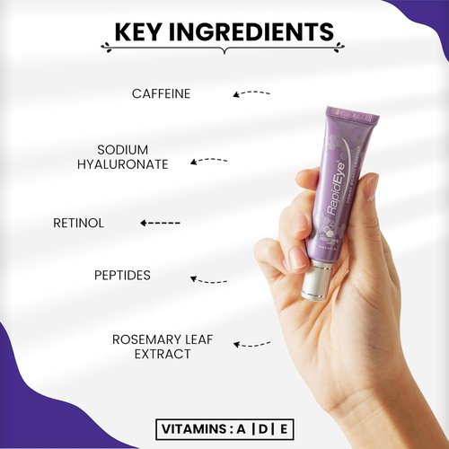 RapidEye Firming Eye Cream - Anti-Aging Formula with Retinol, Caffeine & Peptides | 0.5 fl oz for Puffiness & Fine Lines