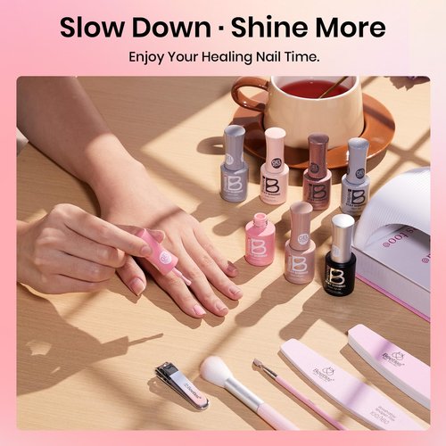 Beetles Stay Shining 23 Pcs Gel Nail Polish Kit with UV Light,, 12 Color Nail Manicure Studio Kit Cozy Elegance and Base Gel Glossy &Matte Top Coat Cuticle Oil & Nails Tools, DIY Salon-Quality at Home