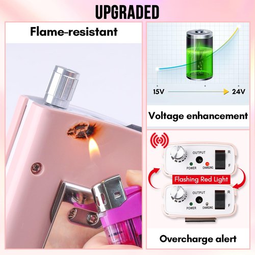 Makartt Nail Drill, Rechargeable Nail E File 30000RPM Electric Nail File, Malory Pink Portable Gel Nail Remover Machine with Nail Drill Bits & Sanding Bands for Manicure Salon Home Use