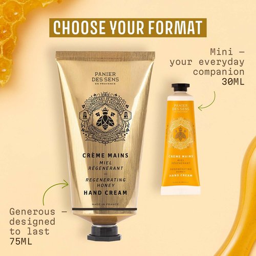 Panier des Sens Honey Hand Cream - Nourishing Shea Butter for Dry Hands | 97% Natural, 2.5 fl oz