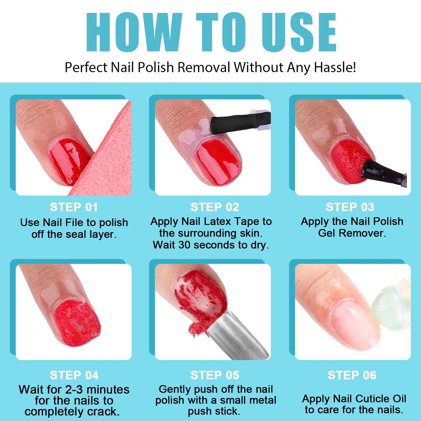 Skiennix Quick Gel Nail Polish Remover - Effortless Removal in 3 Minutes | 15ml, 2-Pack