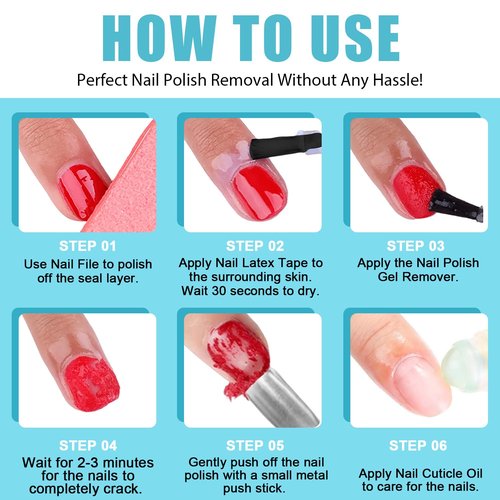 Quick Gel Nail Polish Remover, Easy Remove Gel Polish in 3 Minutes, No Need Soaking or Wrapping, Gel Remover for Nails, 15ml 2PCS