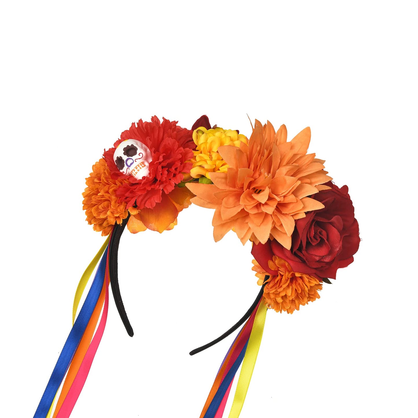 Vividsun Day of The Dead Flower Headband Rose Flower Crown Headpiece (colorful)