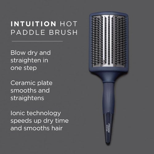 Fromm Intuition Ceramic Ionic Thermal Blow Dry Paddle Brush - Smooth, Detangle & Straighten Thick Hair in One Step