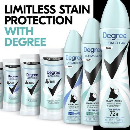 Degree Women's Antiperspirant Balm - 48H Non-Stop Protection, Fresh Scent, 2.6 oz | Black & White, 4 Count