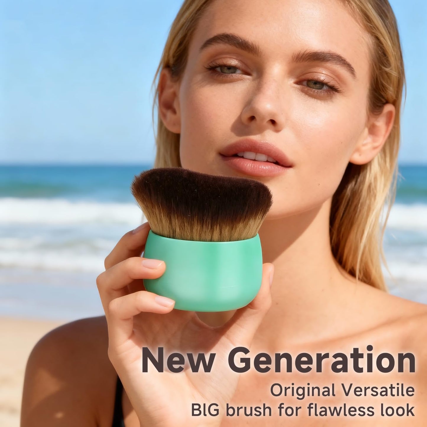 Skiennix Extra Large Body Brush - Makeup Blend & Blur Tool for Self Tanner, Bronzer & Foundation | Beige