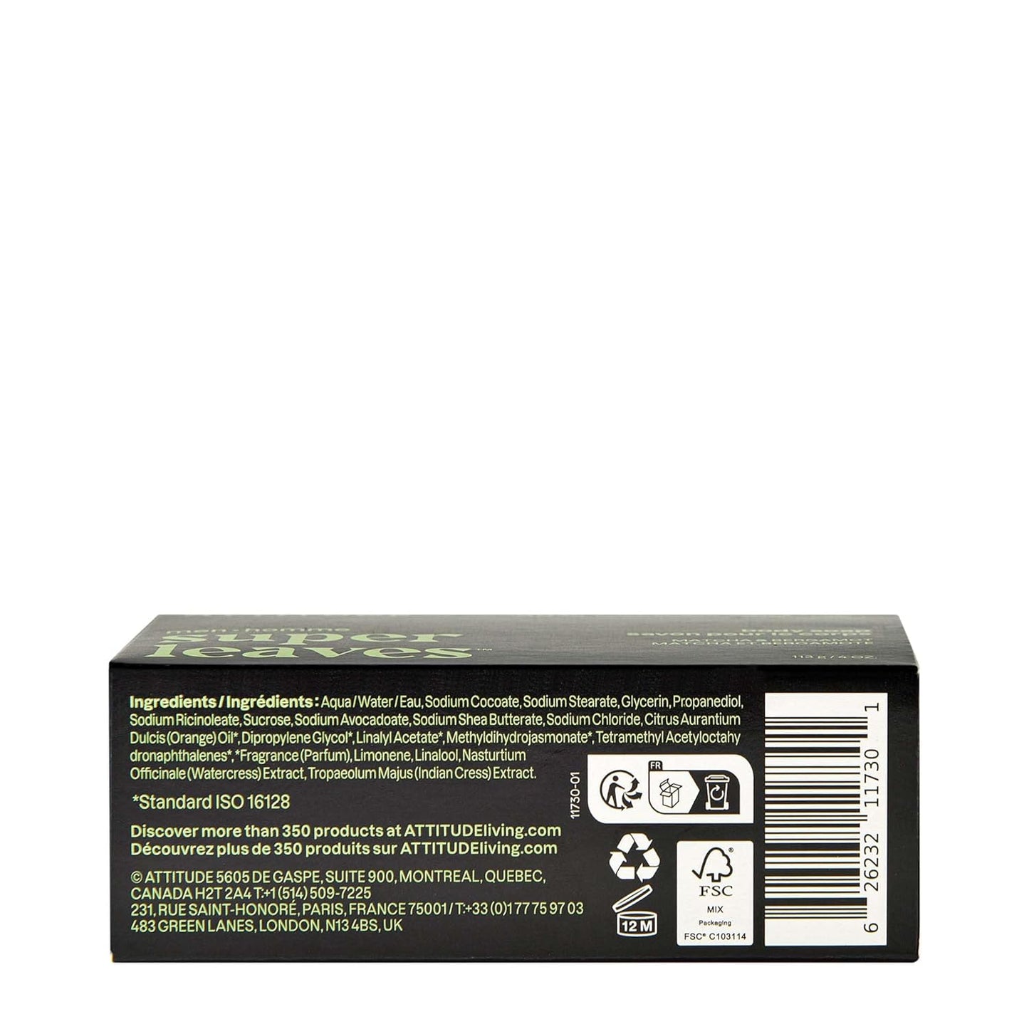 ATTITUDE Bar Soap - Natural Body Wash for Men with Avocado Oil | EWG Verified, Matcha & Bergamot, 4 Oz