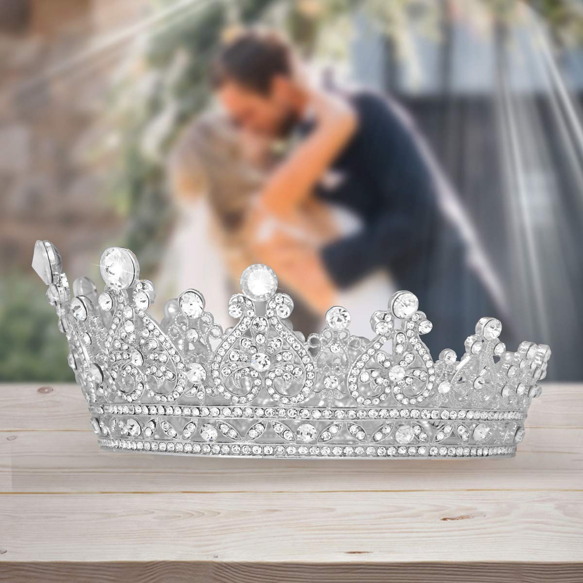 Vofler Crown Silver Tiara for Women Queen-Crystal Rhinestone Hair Jewelry Decor for Ladies Girls Bridal Bride Princess Quinceanera Birthday Wedding Pageant Prom Homecoming Halloween Costume Party