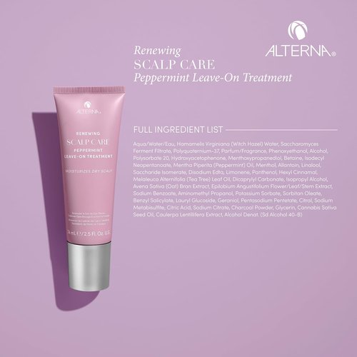 Alterna Haircare Peppermint Leave-On Scalp Treatment - Lightweight, Fast-Absorbing, 2.5 Fl Oz