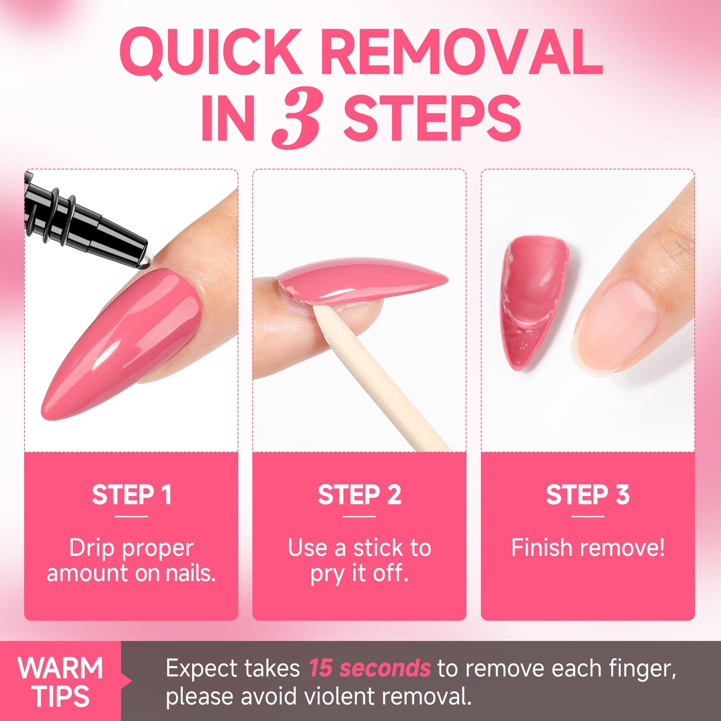 UNA GELLA Semi Solid Nail Glue for Press Ons Lamp-Free 10ml and Soak Off Gel Nail Glue Remover for False Acrylic Nails 12ml, Super Strong G lue Quick Removal Kit