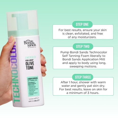 Bondi Sands Technocolor Self Tanning Foam - 1 Hour Express Formula, Hydrates for Natural Glow | 4 Shades Available