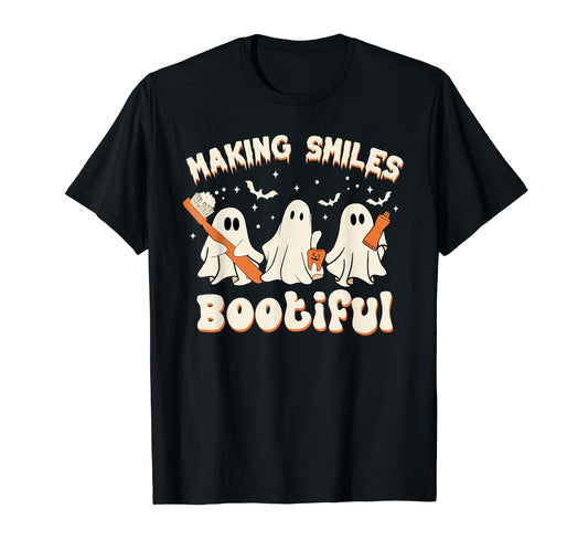 Making Smiles Bootiful Halloween Funny Ghost Dentist Dental T-Shirt