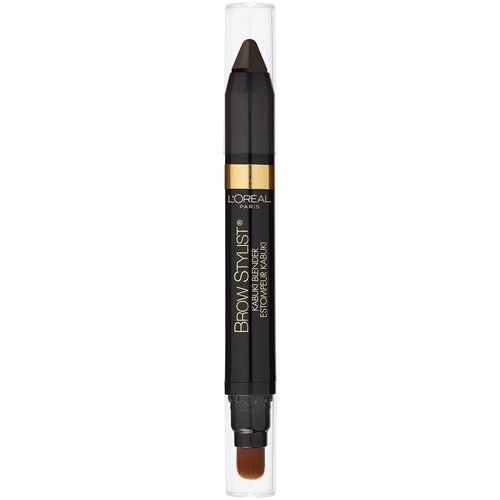 L'Oréal Paris Brow Stylist Kabuki Blender | Dark Brunette Brow Crayon - 0.05 oz for Perfect Brows
