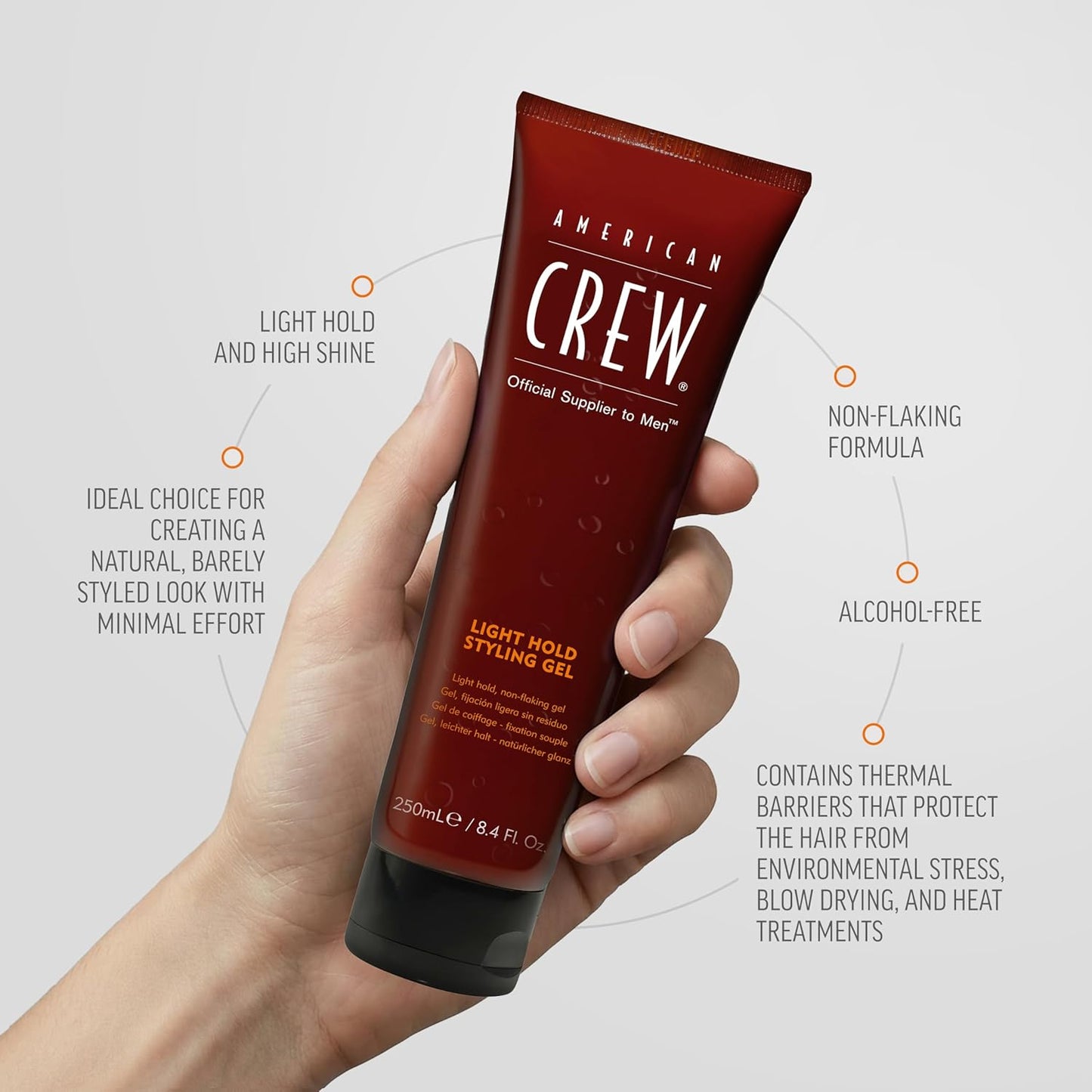 American Crew Hair Gel - Light Hold Styling Product for Men | 13.1 fl oz