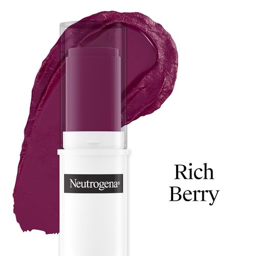 Neutrogena Healthy Glow Blush Stick - Lightweight Creamy Cheek Color with Mango Butter | Rich Berry, 0.3 oz