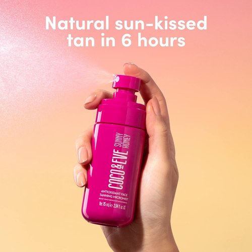 Coco & Eve Face Tanning Micromist - Ultra Fine Sunless Tanner with Hyaluronic Acid | Fast-Absorbing, Streak-Free Glow, 2.54 Fl Oz