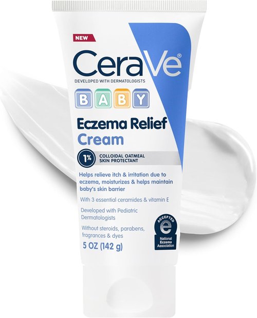 CeraVe Baby Eczema Relief Cream - 1% Colloidal Oatmeal & Vitamin E, Soothes Itchy Skin | 5oz
