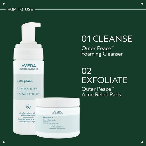 Aveda Outer Peace Acne Relief Pads - Salicylic Acid Formula | Exfoliates & Unclogs Pores | 50 Count