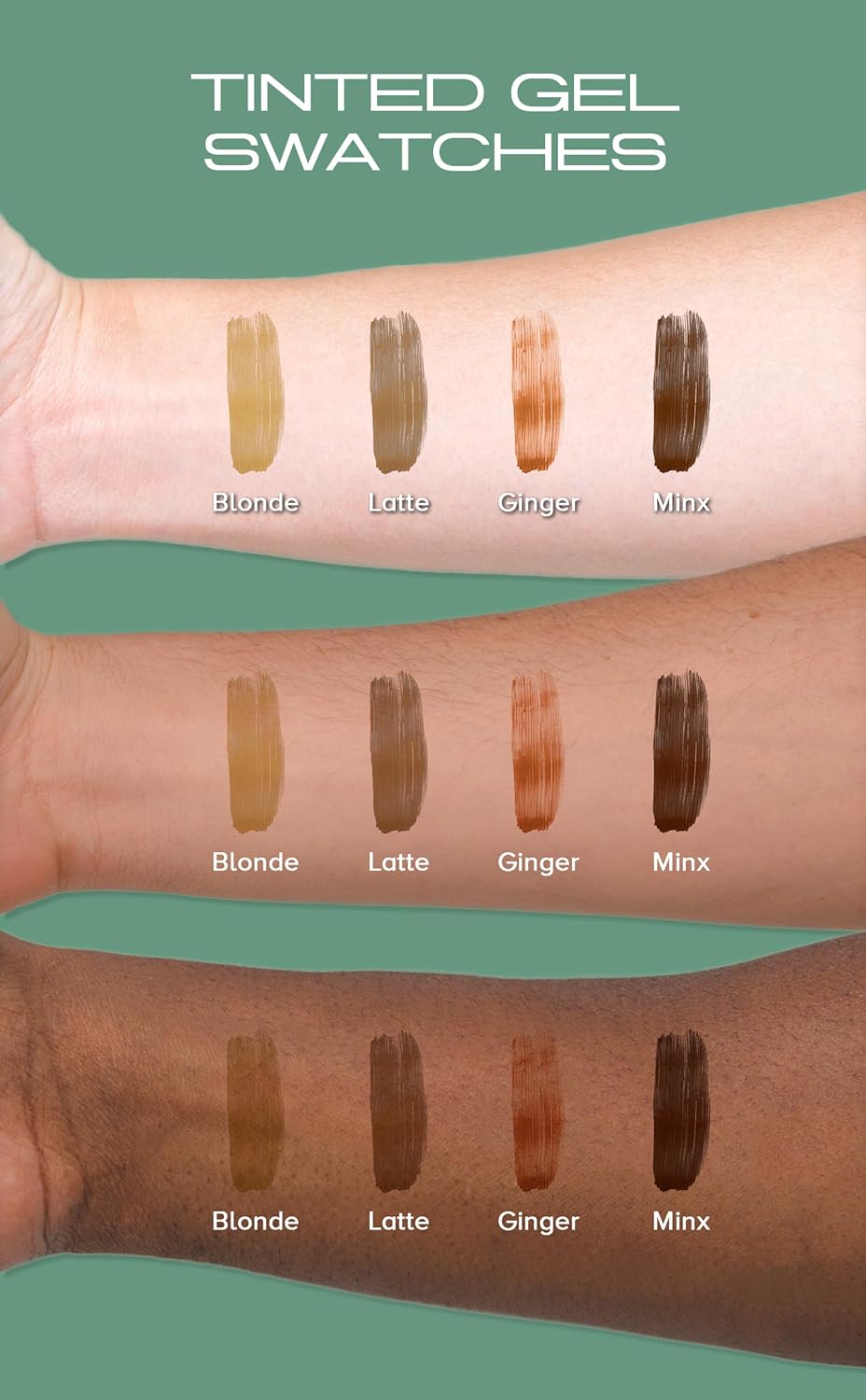 Ginger Tinted Eyebrow Gel - Long-Wear, Transfer-Proof Formula for Redheads | Full, Thick Brows (Auburn)