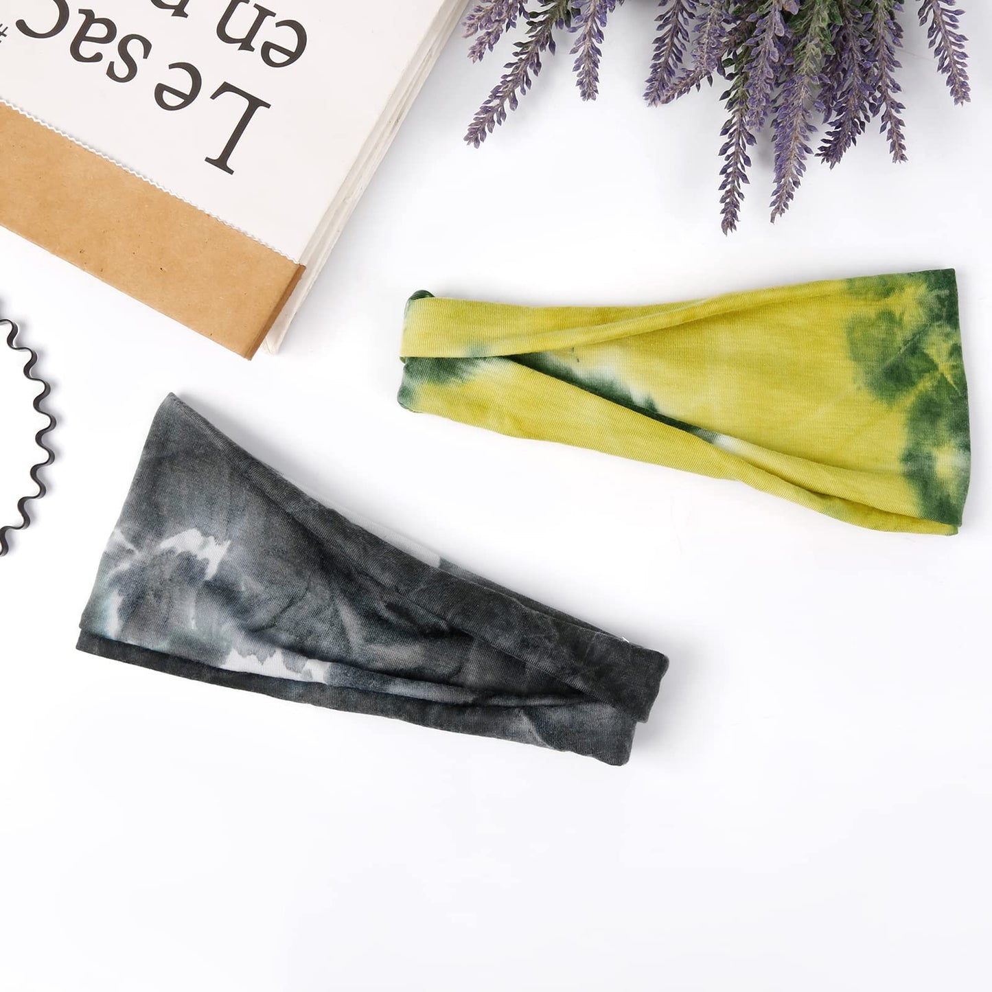 Huachi Headbands for Women Short Hair Boho Women's Fashion Headbands Non Slip Tie Dye Hair Bands for Women's Hair