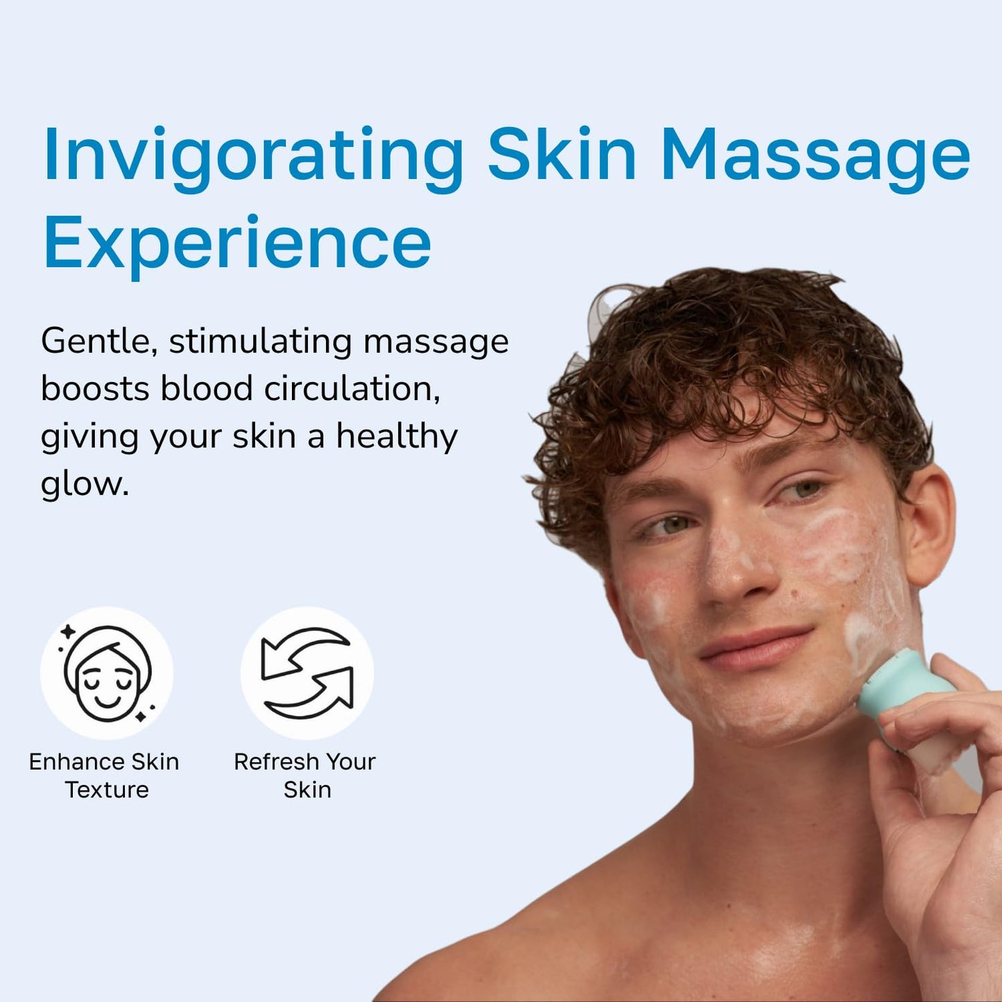 SILKLE Silicone Face Scrubber - Versatile Skincare Essential for Gentle Facial Cleansing, Exfoliation and Scrub - Exfoliating Face Wash and Cleanser Brush for Your Skin - 2 Pack - Blue