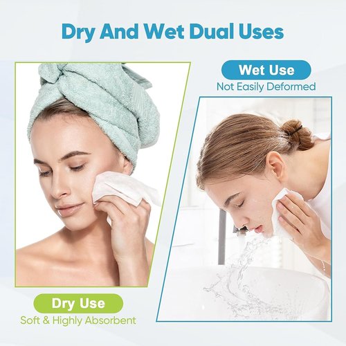 AIDEA Disposable Face Towels - 50 Count Facial Cleansing Wipes for Sensitive Skin | Makeup Removal & Travel