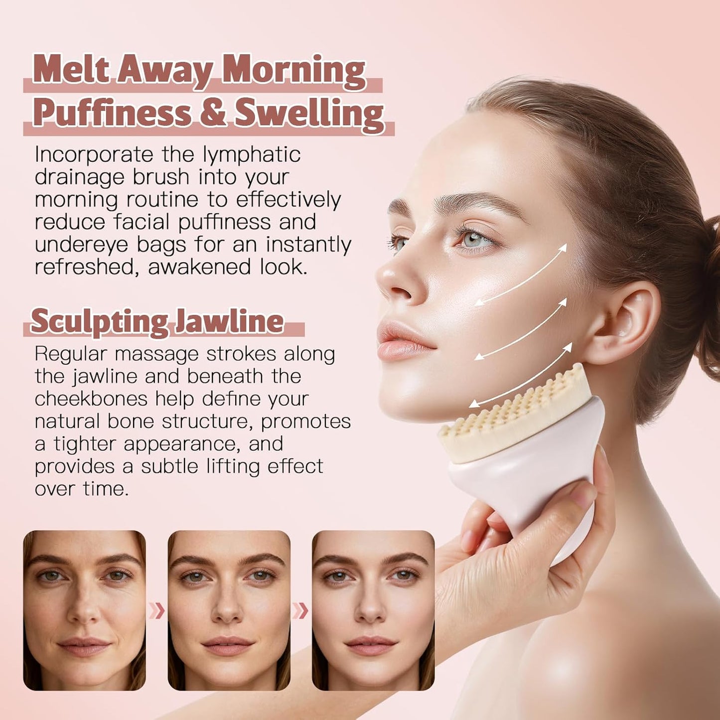 Skiennix Lymphatic Contour Face Brush - Sculpting Gua Sha Tool for De-Puffing & Radiant Skin