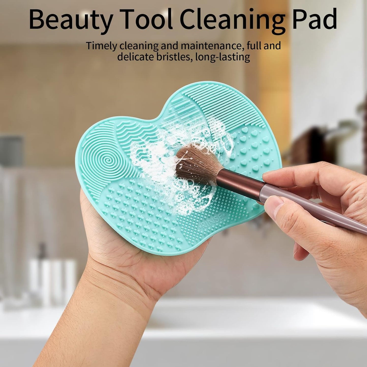 Skiennix Silicone Makeup Brush Cleaning Mat - Portable Suction Cup Tool for Easy Brush Care | 2 Pcs Set