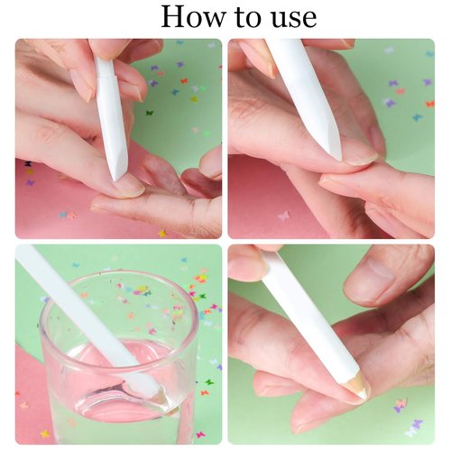 Maitys Nail Whitening Pencil - 2-in-1 White Nail Tool with Cuticle Pusher for DIY Manicure