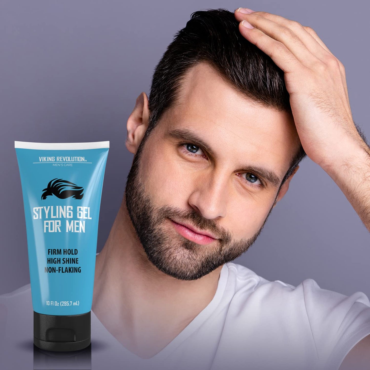 Skiennix Hair Gel for Men - Strong Hold Styling Gel with High Shine - 10oz Clear Formula