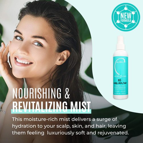 Malibu C Hard Water Wellness Hair Remedy | B5 Scalp Revitalizer Mist - Restore Moisture & Protect Sensitive Scalp (3 Packets + 8 oz)