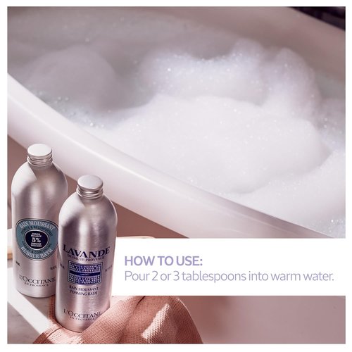 L'OCCITANE Foaming Bath: Relaxing Lavender, Comforting Shea, Beautifying Almond Milk, Citrusy Verbena, Cleansing Bubble Bath, 16.9 Fl. Oz