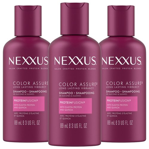 Nexxus Color Assure Shampoo - Travel-Size 3-Pack for Vibrant, Long-Lasting Hair Color | 3 Oz Each