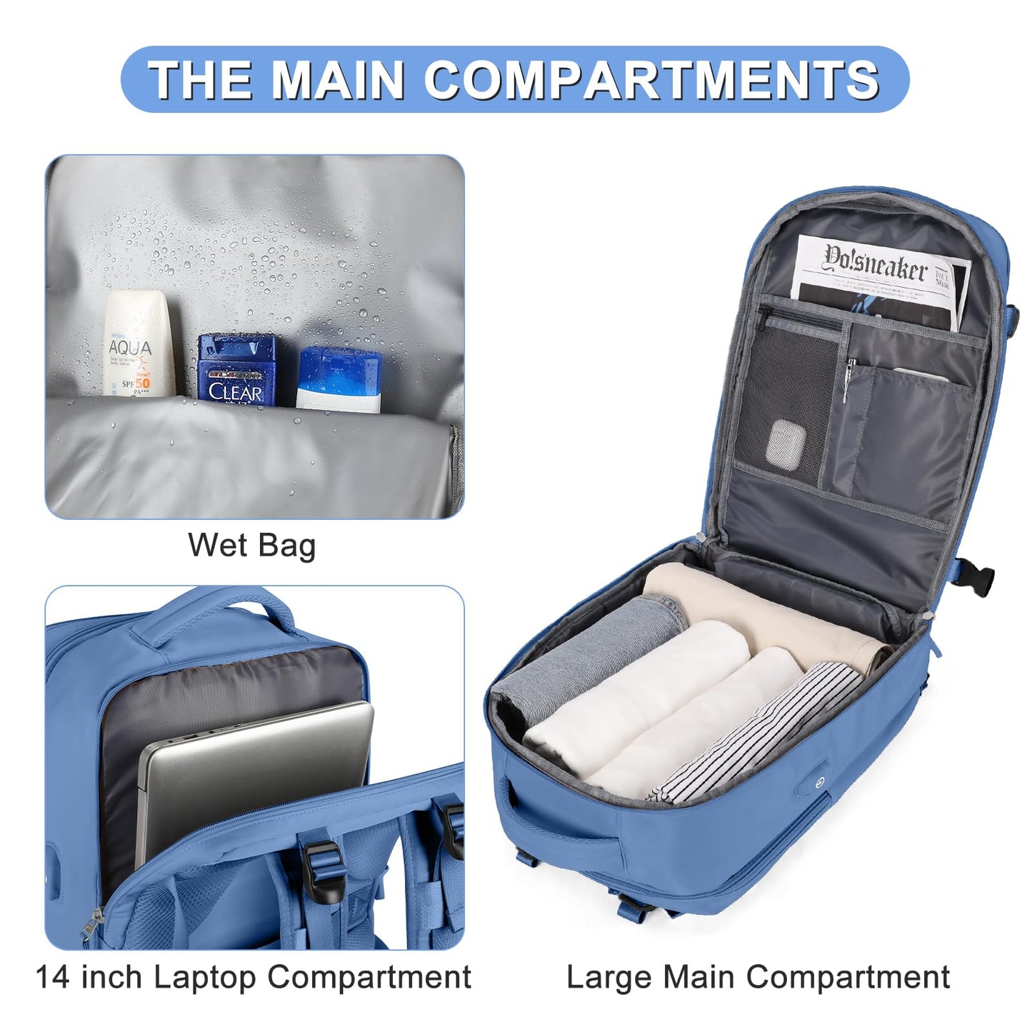 Travel Backpack for Women Airline Approved Carry on Backpack for Airplanes Mochila De Viaje Personal Item Travel Bag Spirit Airlines Personal Item Bag 18x14x8 Backpack for Traveling on Airplane