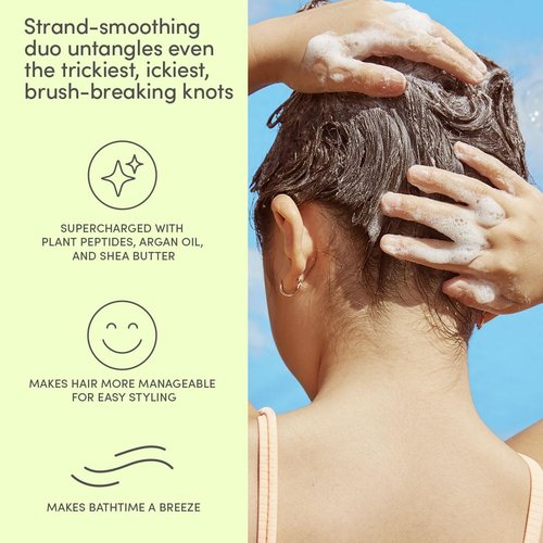 Evereden Kids Mini Haircare Set - Travel Size Detangling Shampoo & Conditioner 1fl.oz | Vegan, Sulfate-Free, Argan Oil