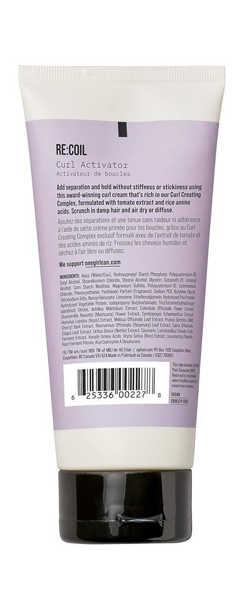 AG Care Re:Coil Curl Activator - Ultra-Nourishing Curl Cream with Keratin Amino Acids, 6 Fl Oz