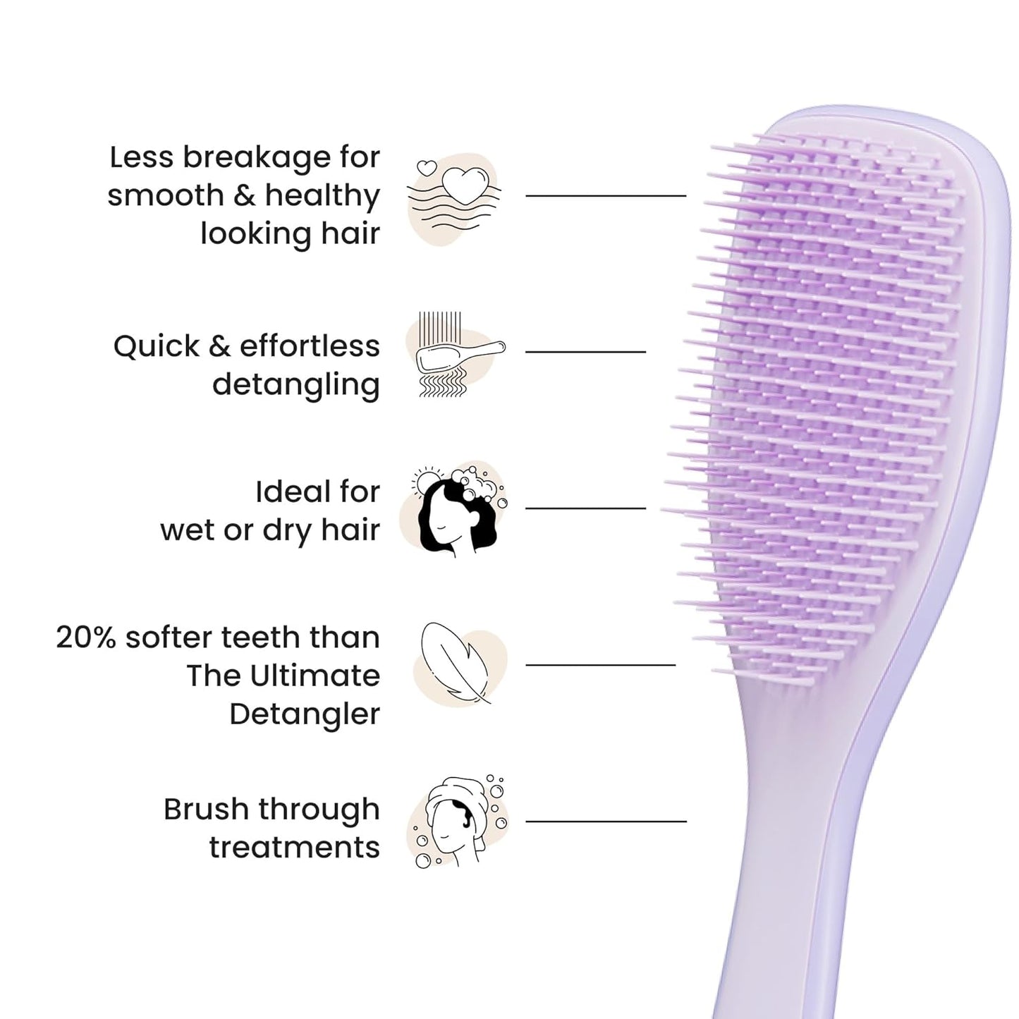 Tangle Teezer Fine Ultimate Detangler Brush, Dry & Wet Hair Brush to Detangle & Reduce Breakage for Fine Hair Types, Hypnotic Heather